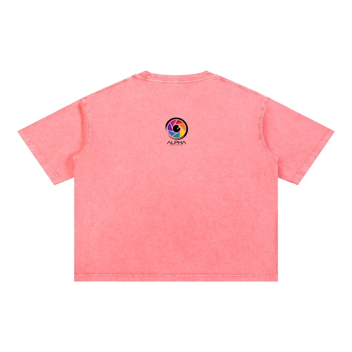 Flat lay of Alpha Visual Artists Made for Creators Tee, 8.1oz mineral wash cotton