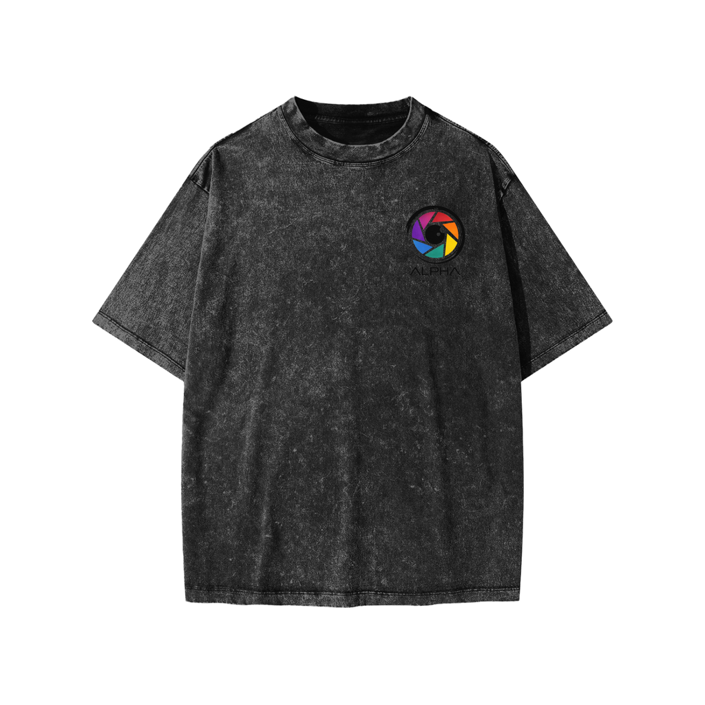 Alpha Crew Youth Standard Snow Washed Tee in Black — 7.4oz 100% cotton, youth fit. For interns and first-time PAs moving fast.