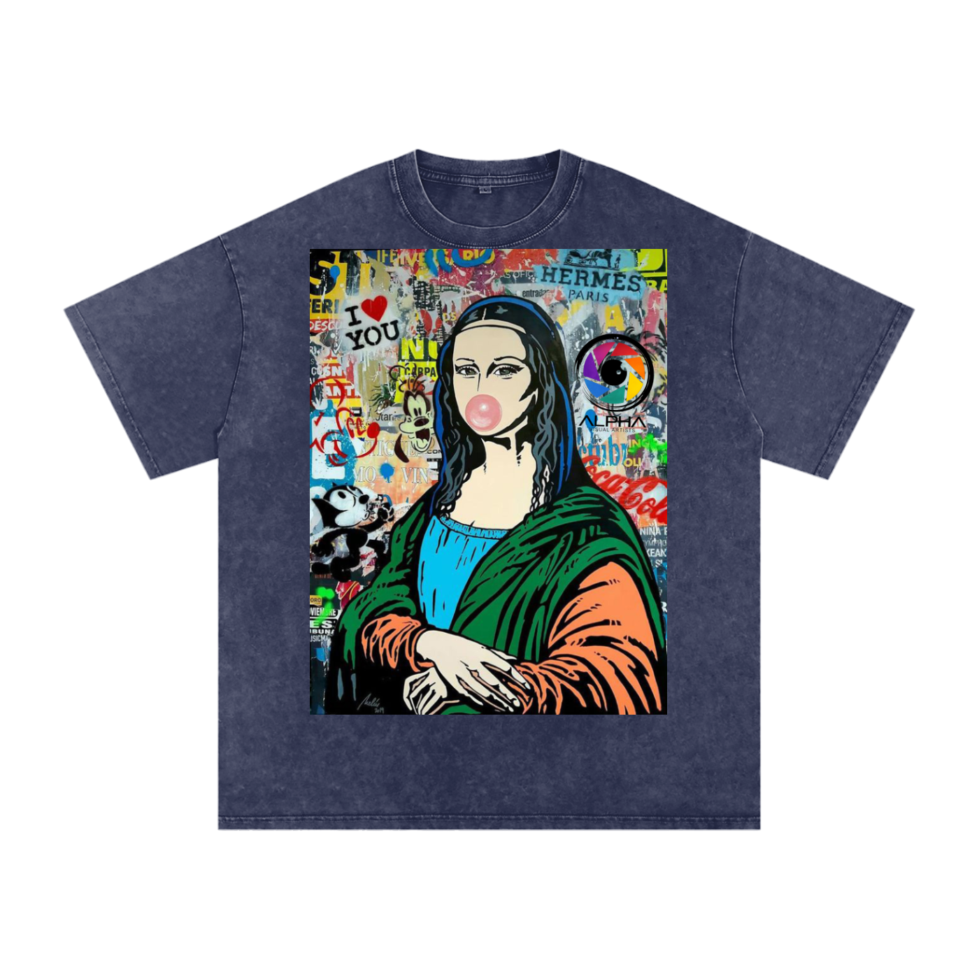 Creative Crew Tee Mona Lisa — crew neck detail on snow-washed cotton base.