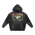 Vintage Washed Frayed Fleece Hoodie