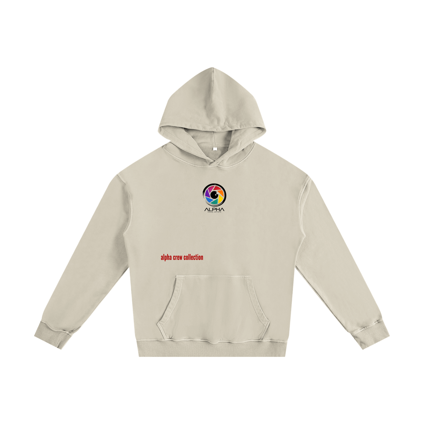ALPHA VISION Before Noise Hoodie — fabric close-up, 10.0oz vintage-washed cotton feel.