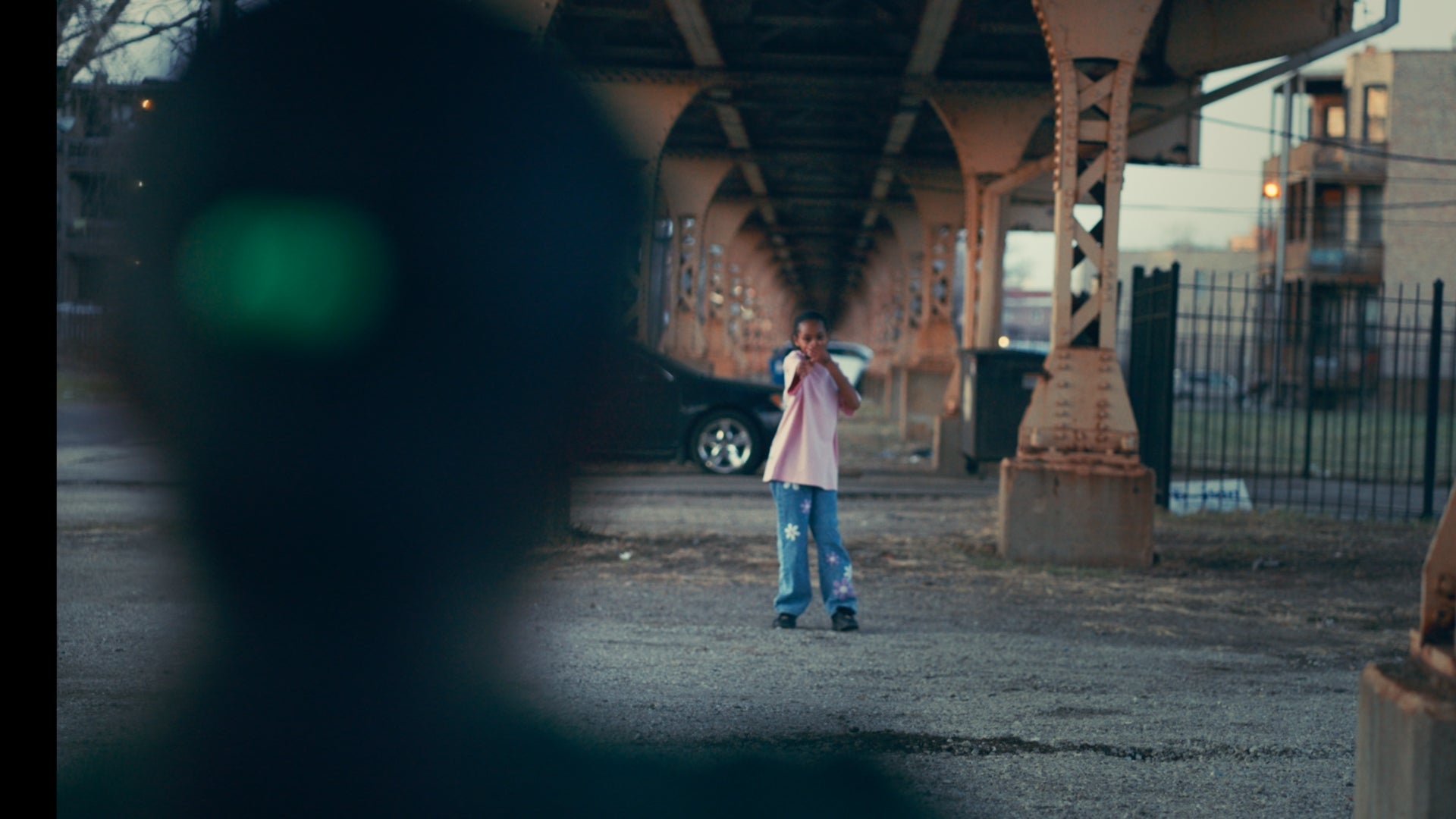 AVA pink tee overpass cinematic
