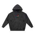 DP in Alpha Visual Artists black distressed panel hoodie working tight quarters on a commercial shoot