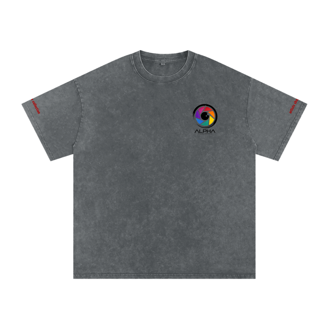 ALPHA Crew Visual Snow Washed Tee in Royal Blue — crew neck detail, structured collar that holds all day.