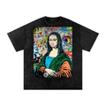Creative Crew Tee Mona Lisa — back view showing drop-shoulder construction on snow wash tee.
